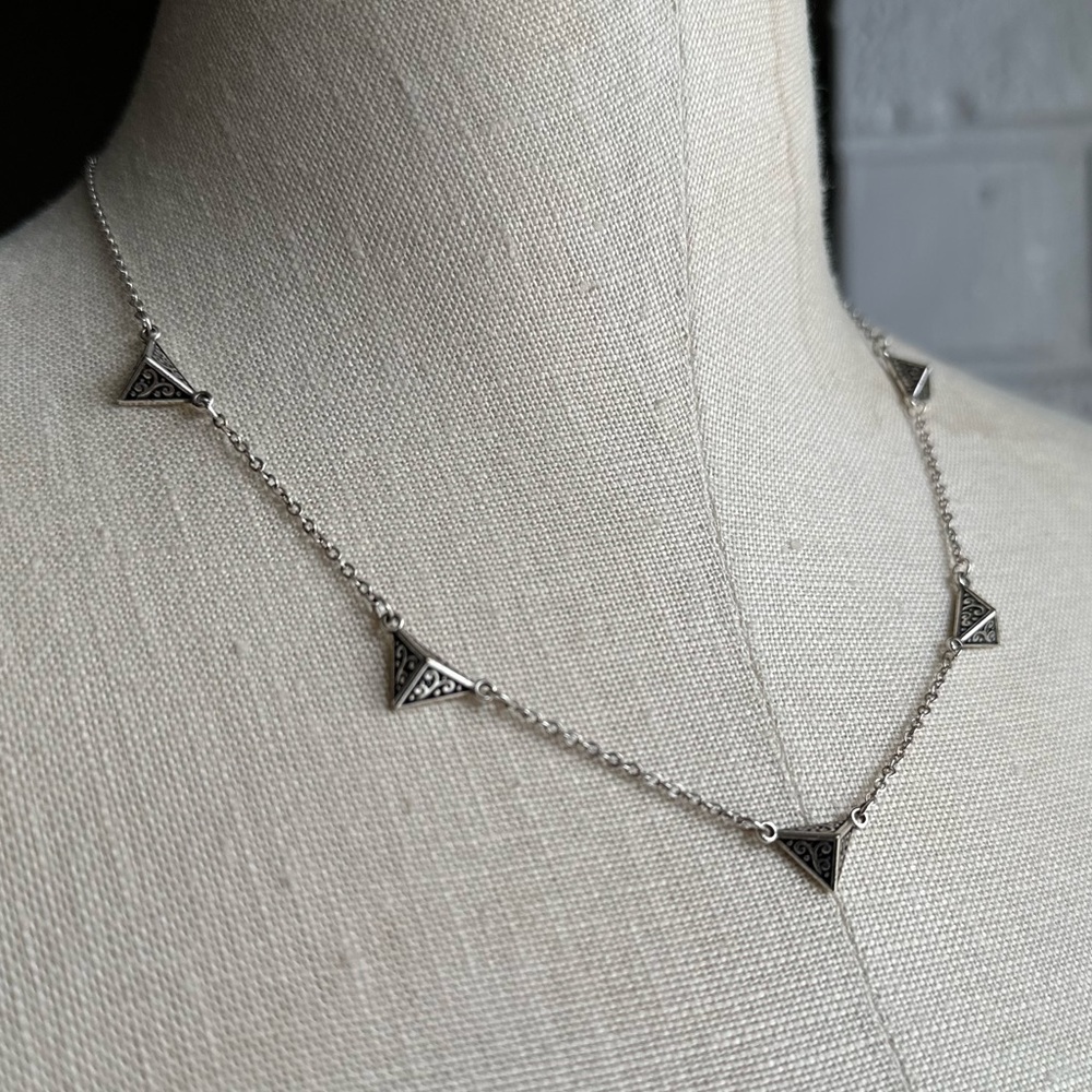 Brighton Silver Triangle Pendant Necklace - Picture 2 of 6